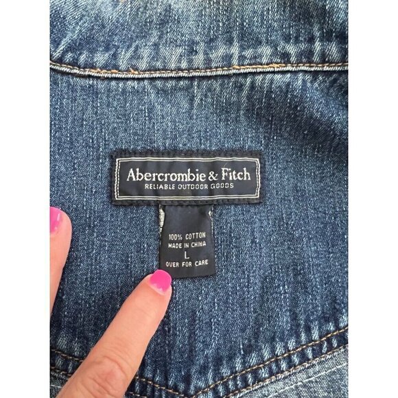 Vintage Abercrombie Jean Jacket sz L Pendeleton Wool ICONIC Cyndy Love Aspen - Picture 4 of 9